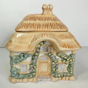 Teleflora Ceramic Cottage Canister with Lid